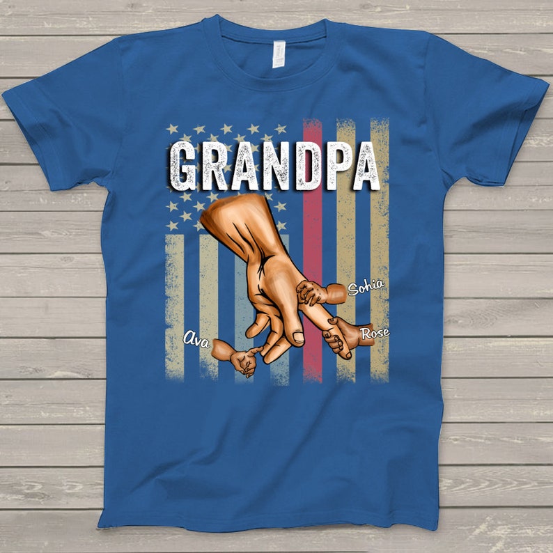 Personalized Grandpa Shirt, Papa and Grandkids Shirt