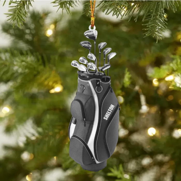 Personalized Golf Bag Christmas Ornament