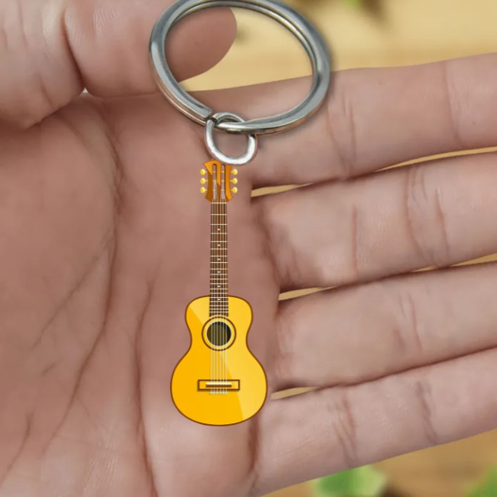 Personalized Guitar Acrylic Keychain-Great Gift Idea For Guitar Lover