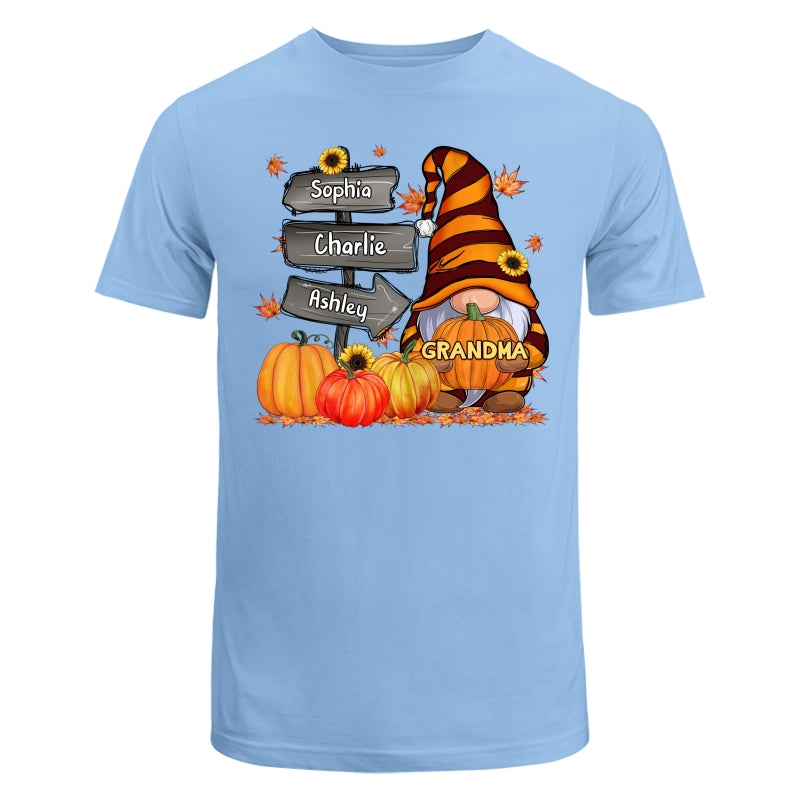 Grandma Mom Gnome Direction Sign Pumpkins Personalized Shirt