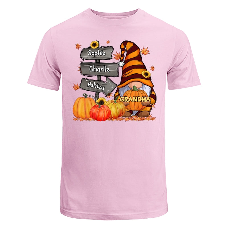 Grandma Mom Gnome Direction Sign Pumpkins Personalized Shirt