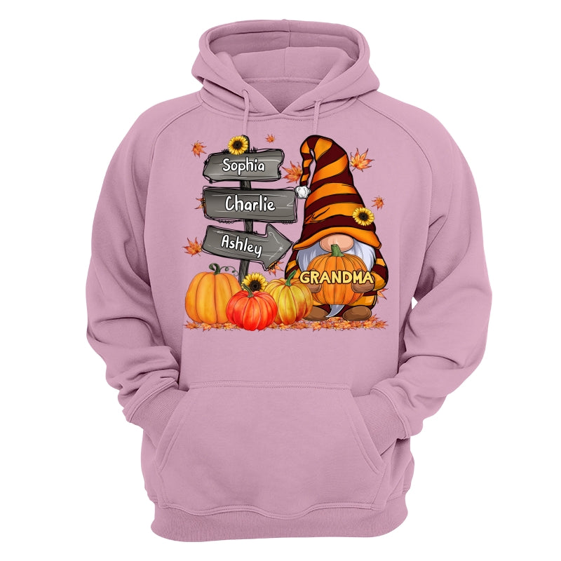 Grandma Mom Gnome Direction Sign Pumpkins Personalized Shirt