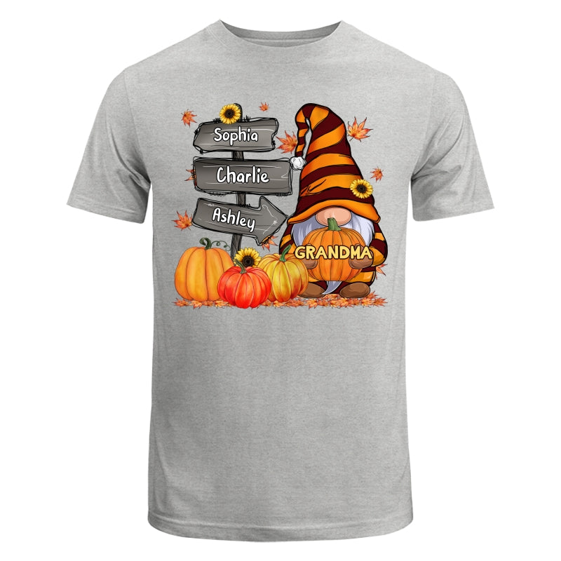 Grandma Mom Gnome Direction Sign Pumpkins Personalized Shirt