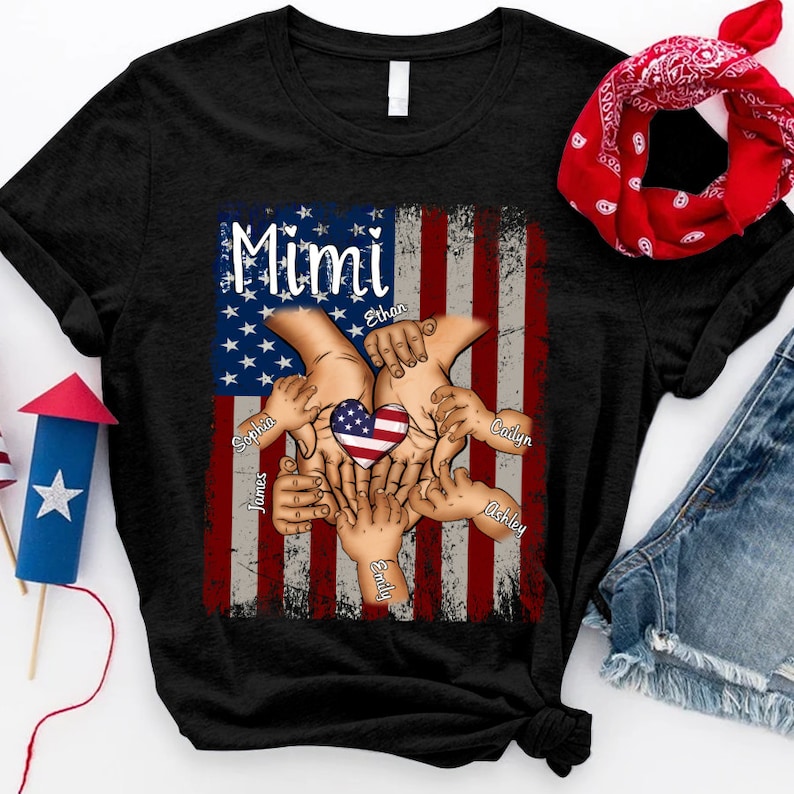 Personalized Grandma Shirt, Custom Mimi Shirt with grandchild names