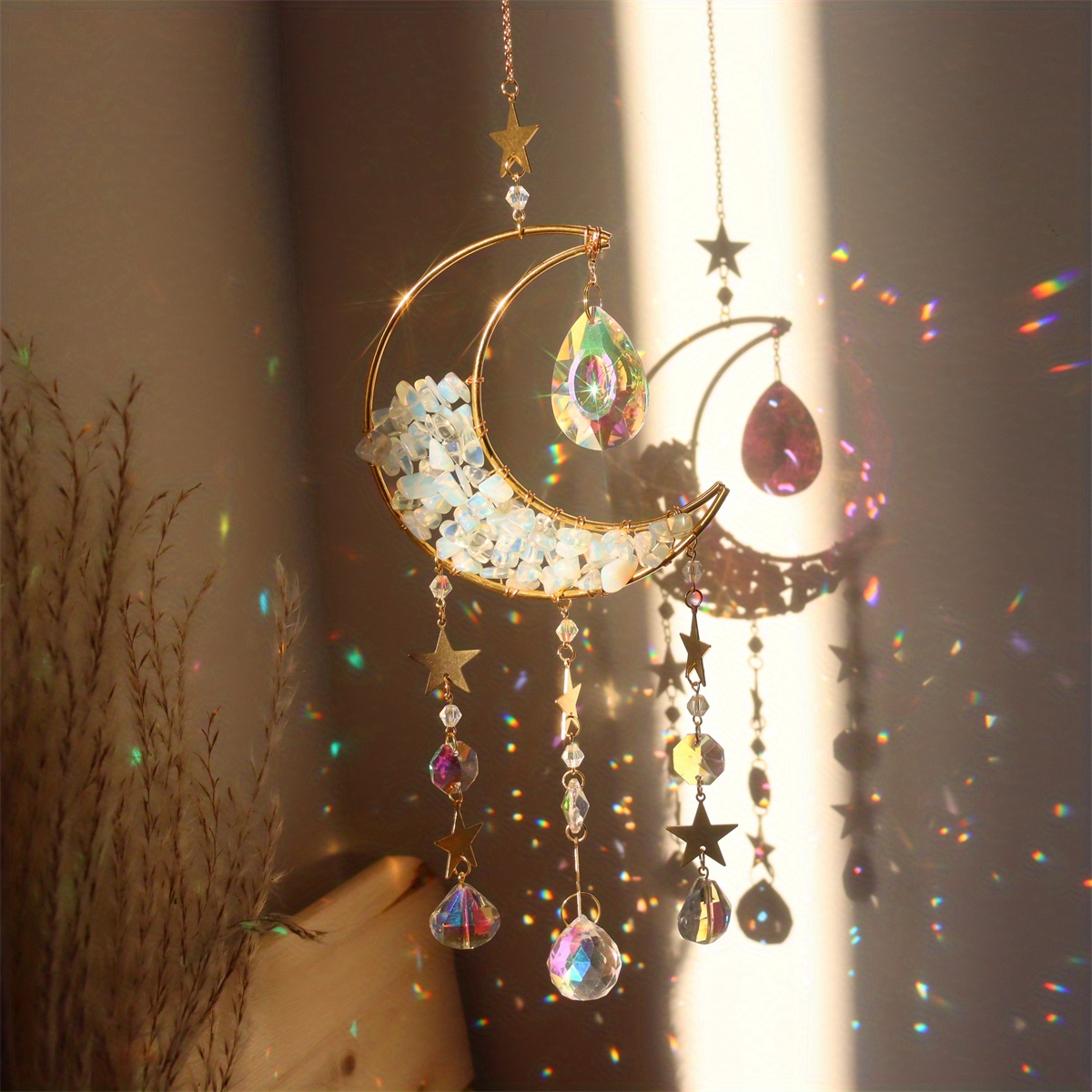 Crystal Moon Star Suncatcher
