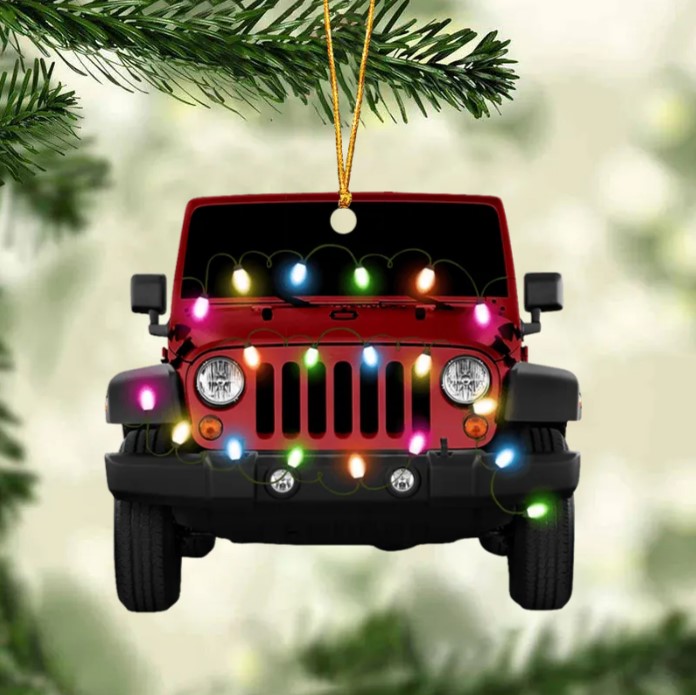 Personalized Jeep Car Acrylic Christmas Ornament