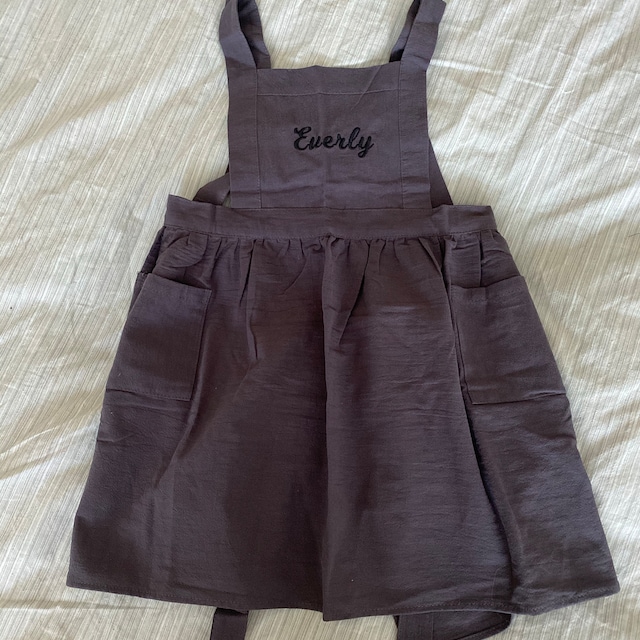 Personalized Embroidery Linen Apron with Pockets for Kid | Apron07