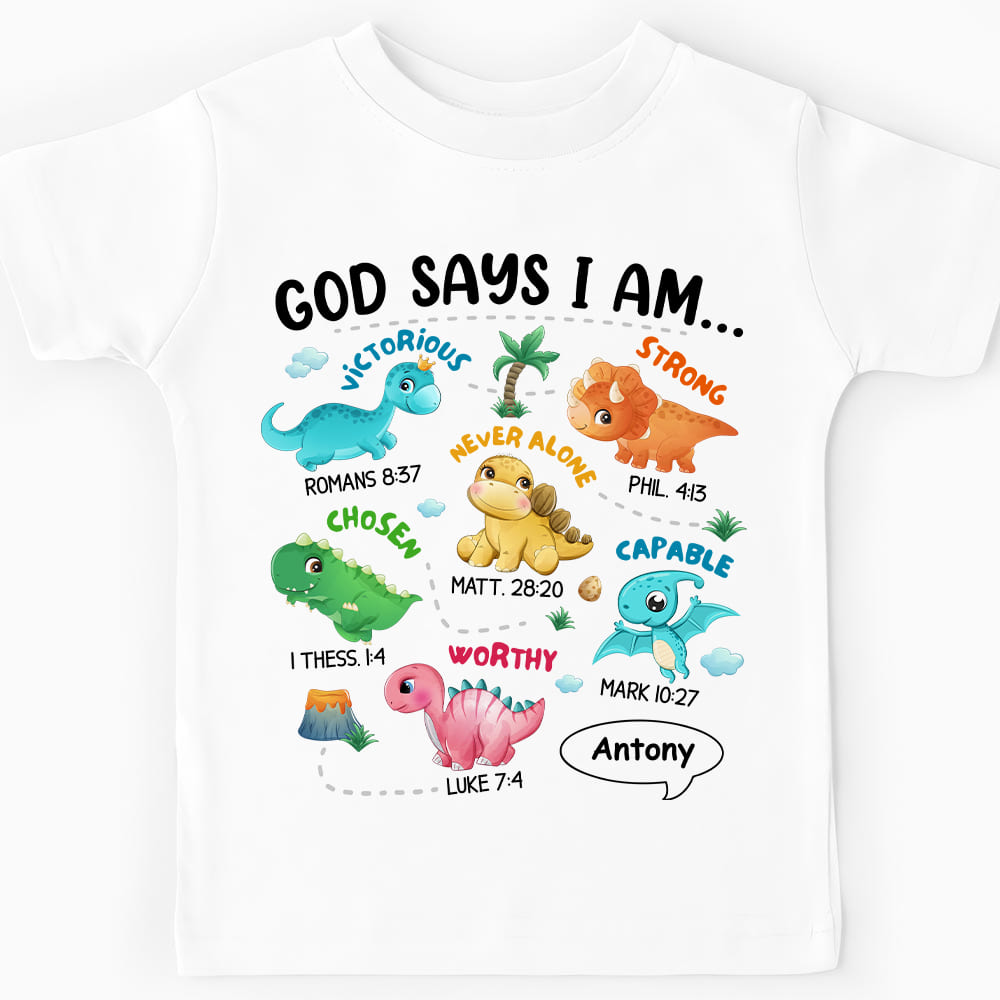 Personalized Gifts For Grandson Dinosaur I Am Kid T Shirt 28764