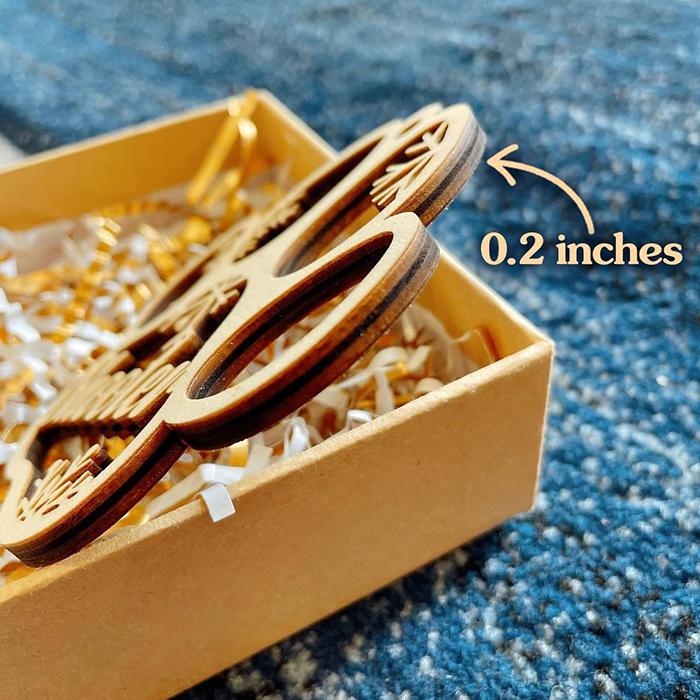 Happy Christmas With Fur Babies - Personalized Custom Paw Shaped Wood Christmas Ornament (Dog, Cat & Angel Wings) - Customized Decoration Gift.