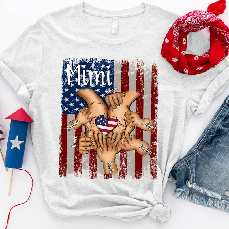 Personalized Grandma Shirt, Custom Mimi Shirt with grandchild names