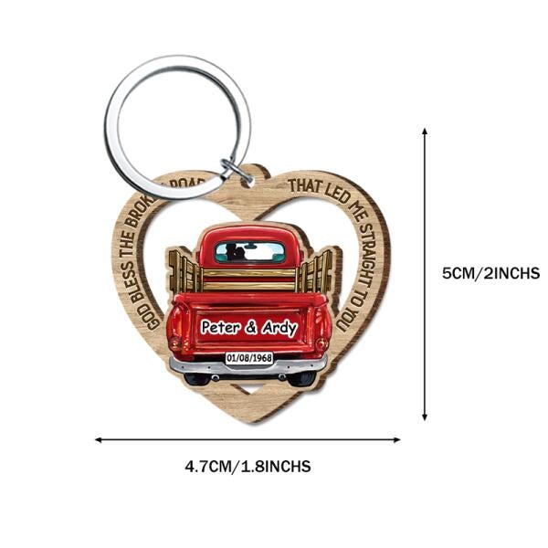 Personalized Valentine's Day Keychain Custom Name & Date