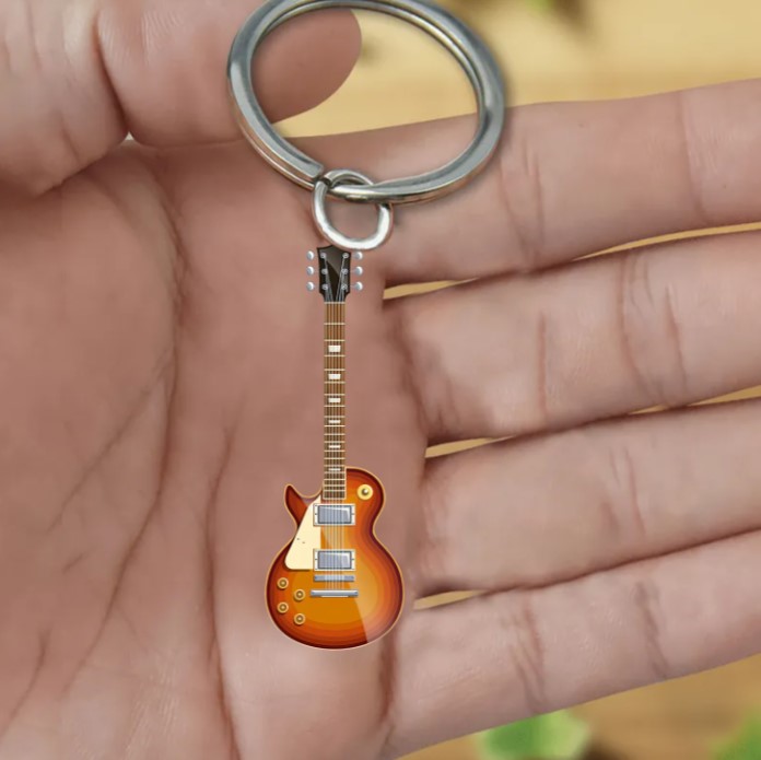 Personalized Guitar Acrylic Keychain-Great Gift Idea For Guitar Lover