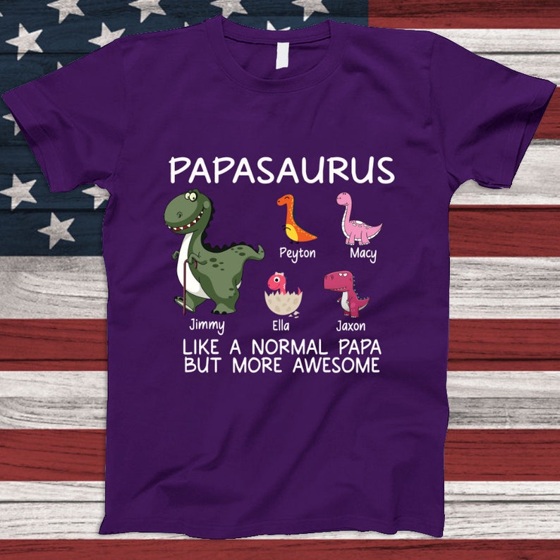 Personalized Papasaurus Shirt, Custom Funny Pop pop shirt, Shirt for Grandpa