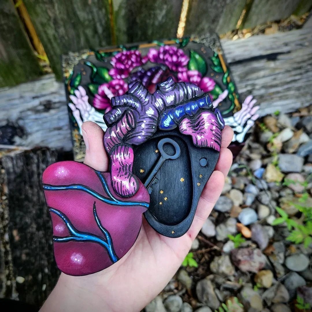 2023 Skull Hands & Heart Hidden Key Box