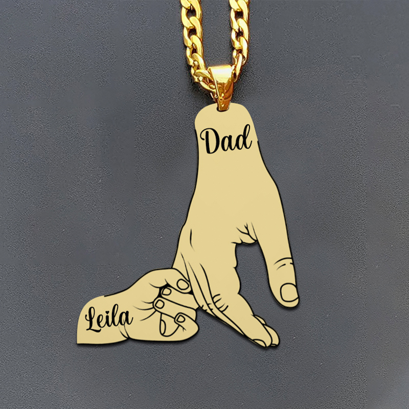Personalized Big Hands Small Hands Name Necklace