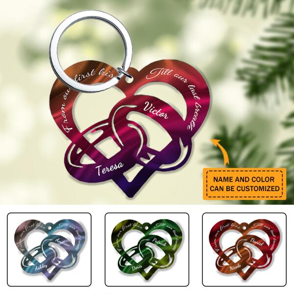 Personalized Couple Gift Heart-shaped Keychain