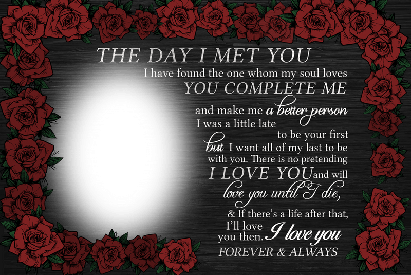 Best Valentine Gift For Girlfriend, The Day I Met You Custom Photo Canvas Gift For Couple