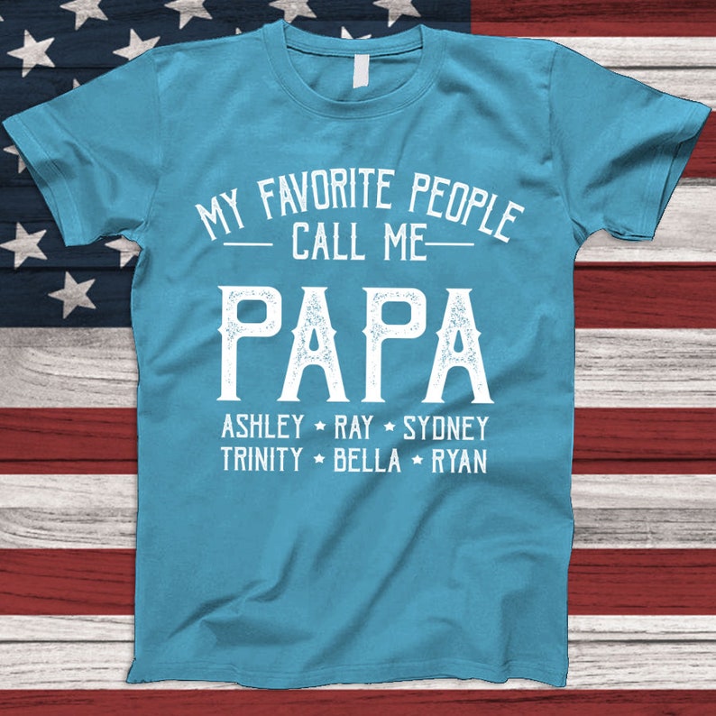 Personalized Grandpa shirt with name, Papa shirt with name