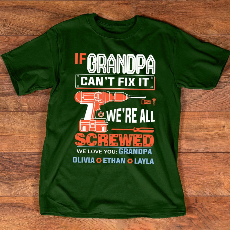 Personalized Grandpa Shirt Granddaddy Tshirt with kidnames