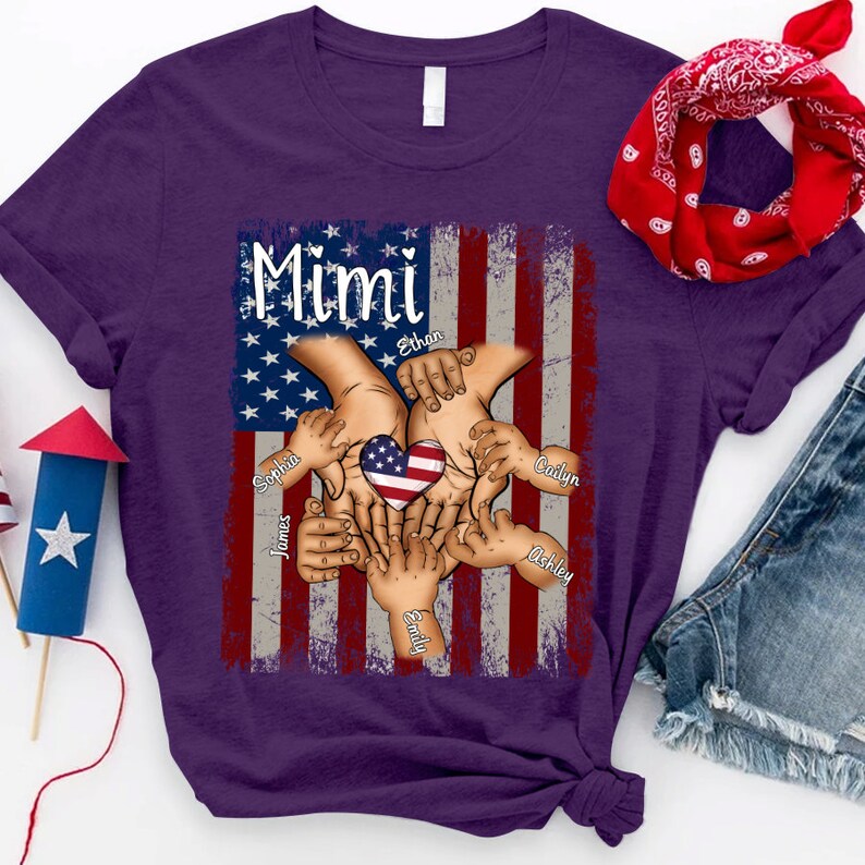 Personalized Grandma Shirt, Custom Mimi Shirt with grandchild names