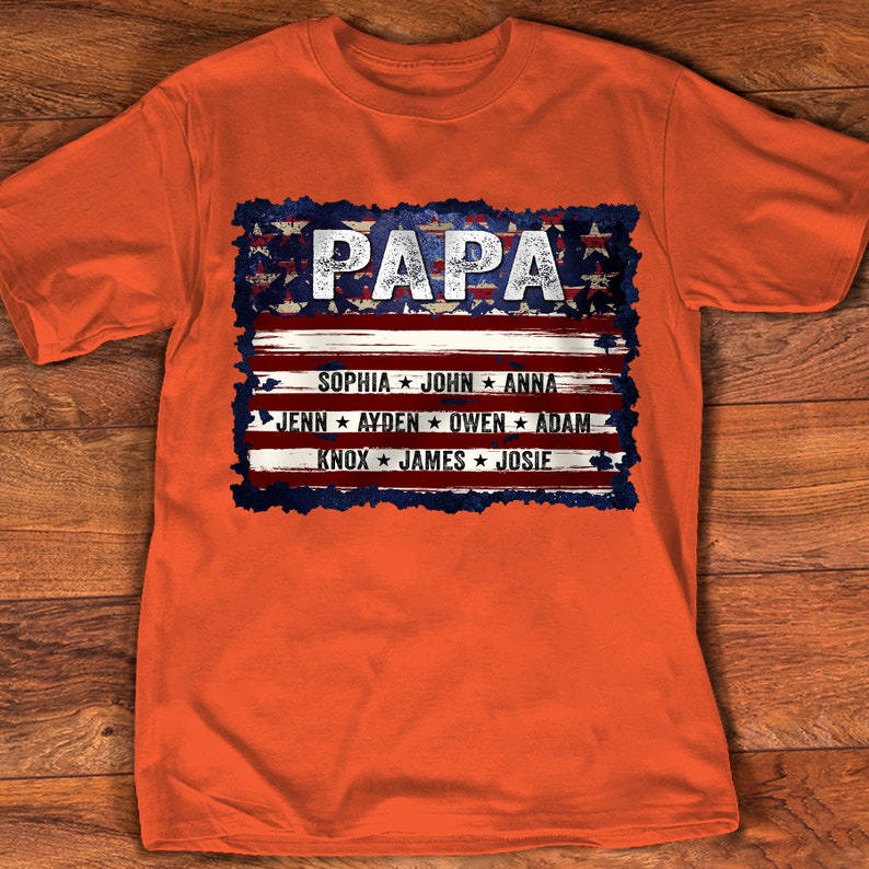 Personalized Papa Shirt, Father Day Shirt from Kid