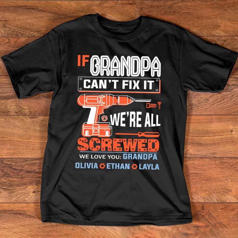 Personalized Grandpa Shirt Granddaddy Tshirt with kidnames