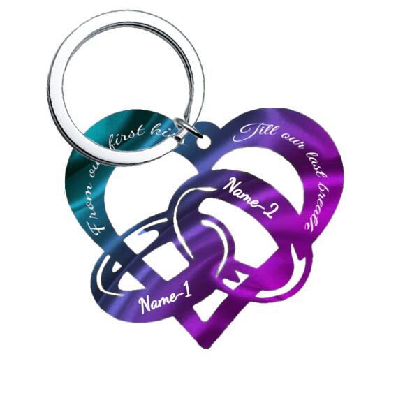Personalized Couple Gift Heart-shaped Keychain