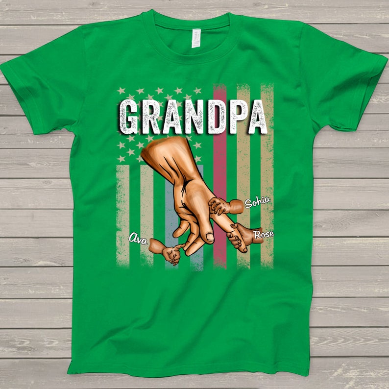 Personalized Grandpa Shirt, Papa and Grandkids Shirt