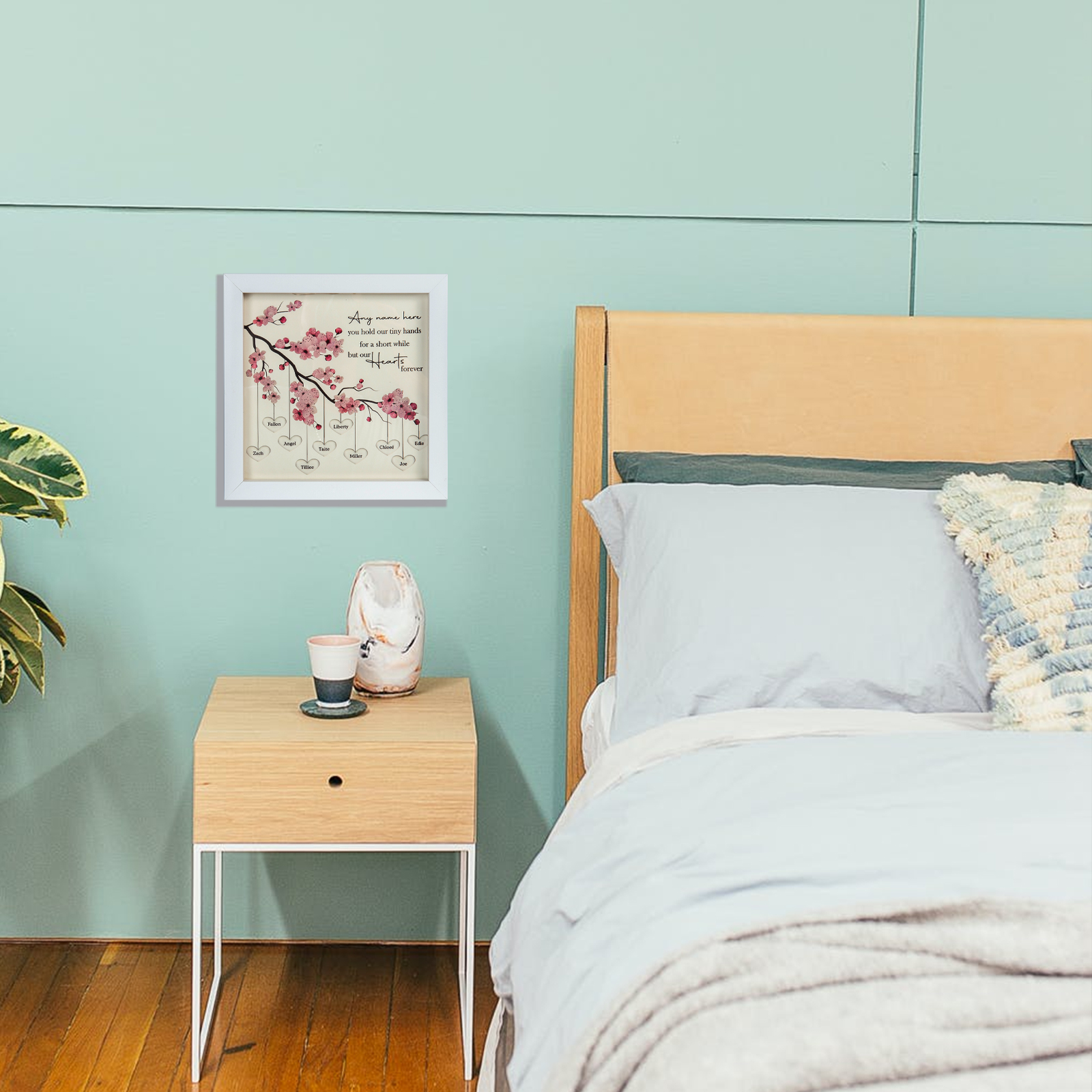 Custom 8 Names Family Tree Frame, Family Tree LED Light Picture Frame,Best Gift for Family