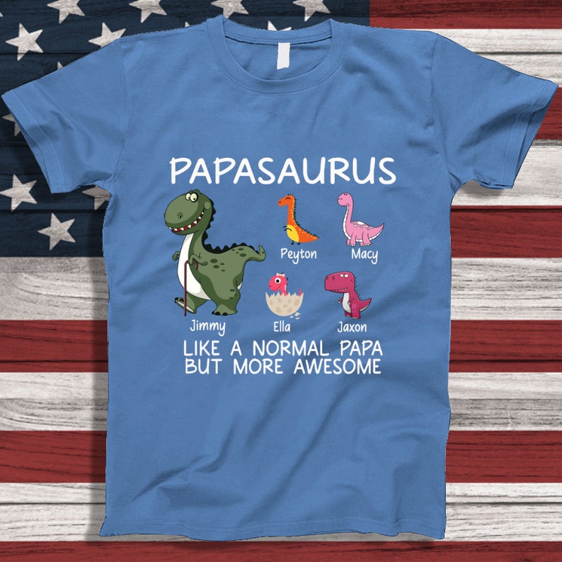 Personalized Papasaurus Shirt, Custom Funny Pop pop shirt, Shirt for Grandpa