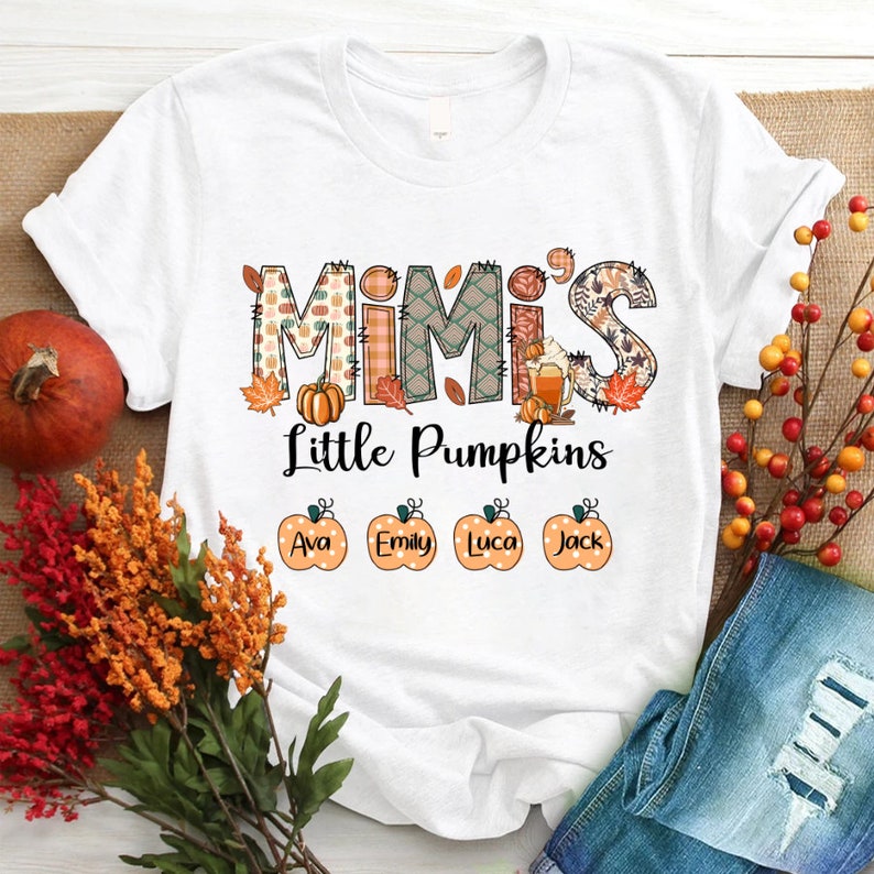 Personalized Grandma Shirt, Custom Nickname Grandma Nana Mimi Shirt for Autumn