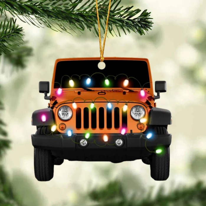 Personalized Jeep Car Acrylic Christmas Ornament