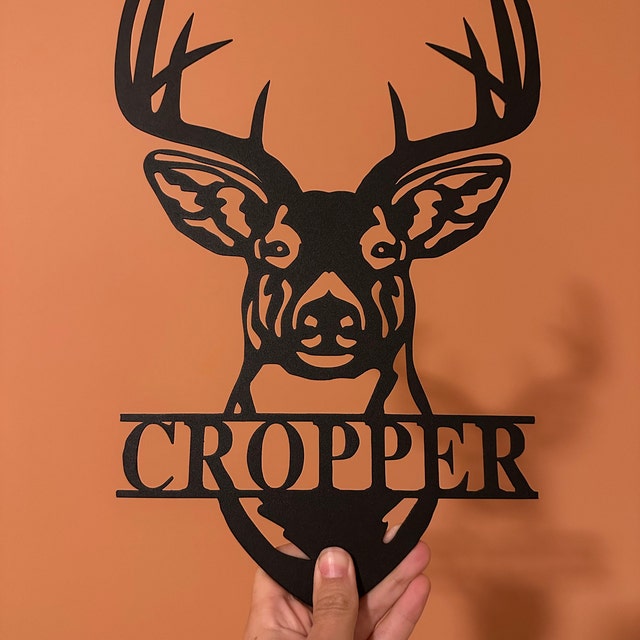 Family Gift Personalized Name Deer Antler Metal Sign Decor