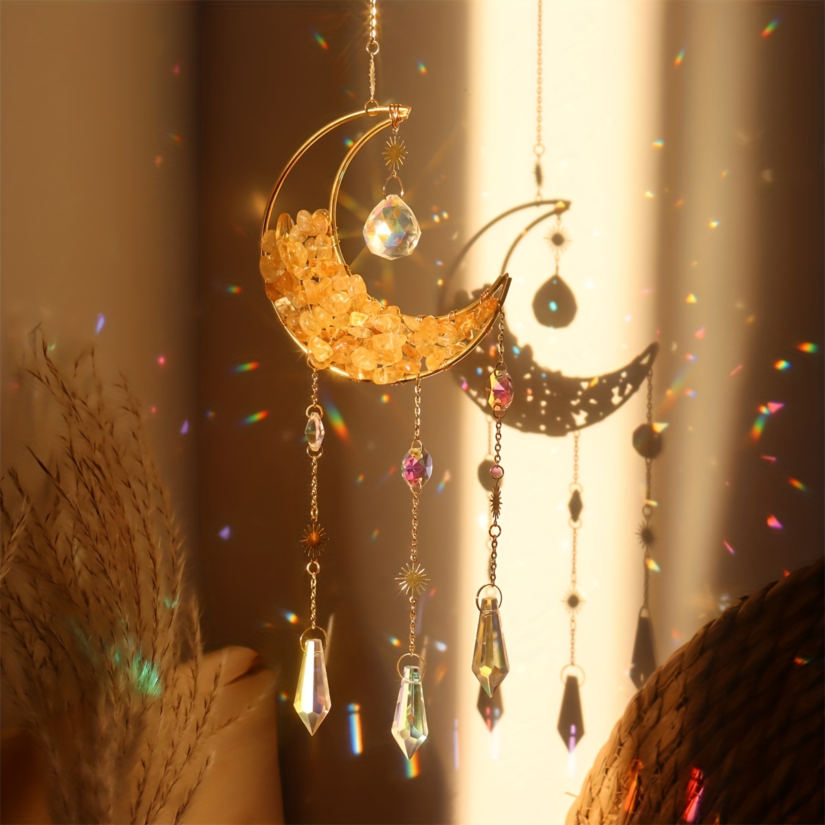 Crystal Moon Star Suncatcher