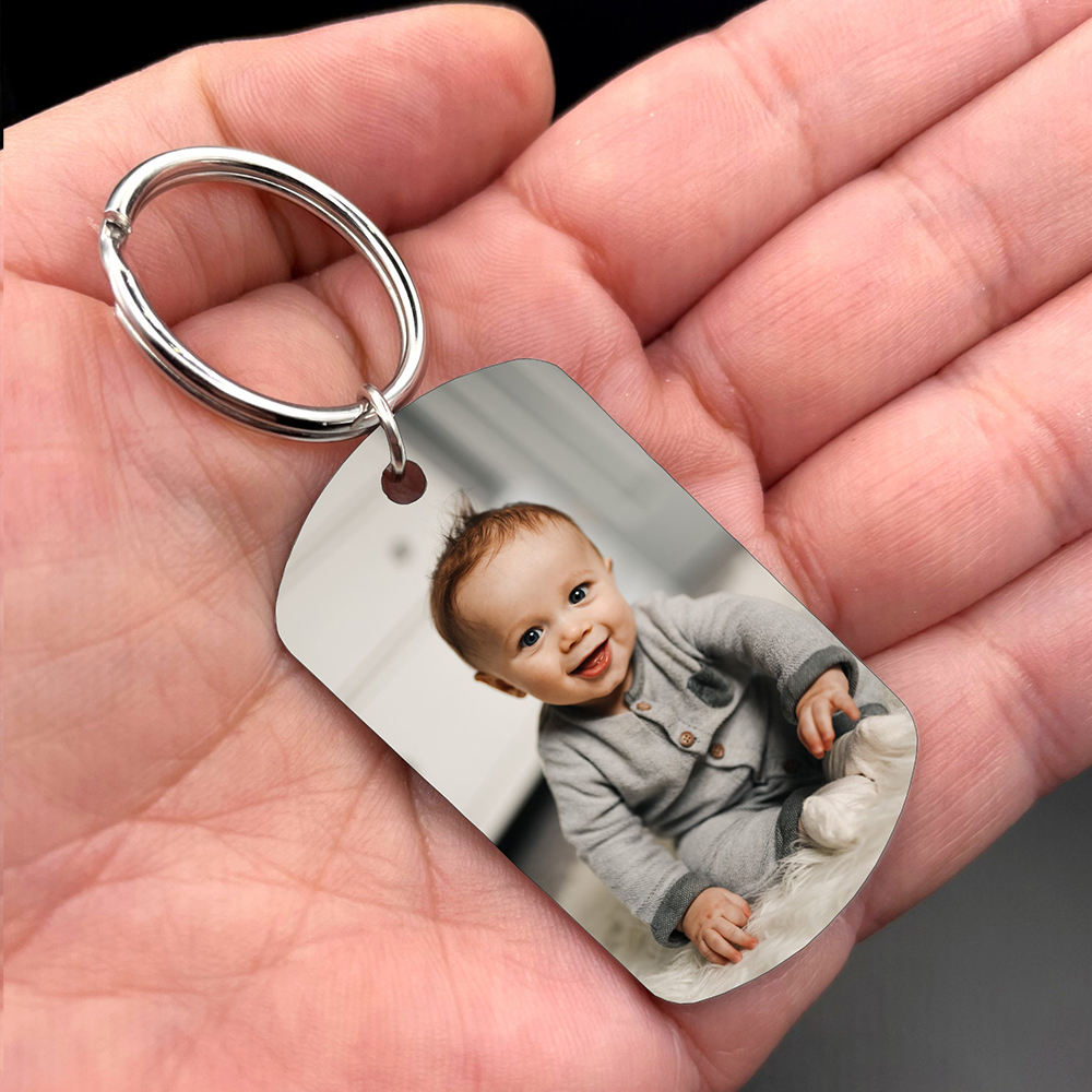 Personalized Photo Keychain Gift For Dad-I Love You Daddy-Custom Keychain with Picture-Special Gift For Father-Gift From Kids