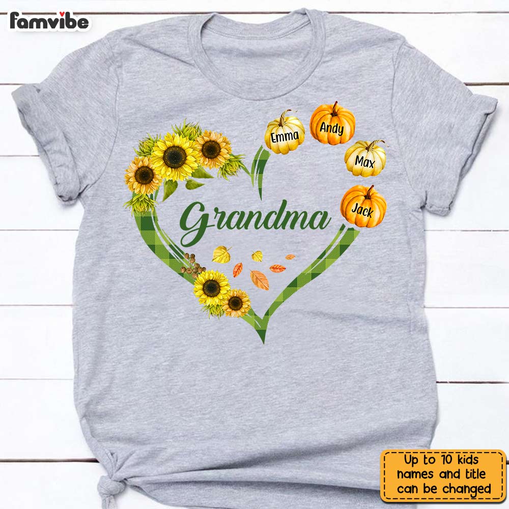 Personalized Grandma Fall Pumpkin T Shirt AG171 23O31