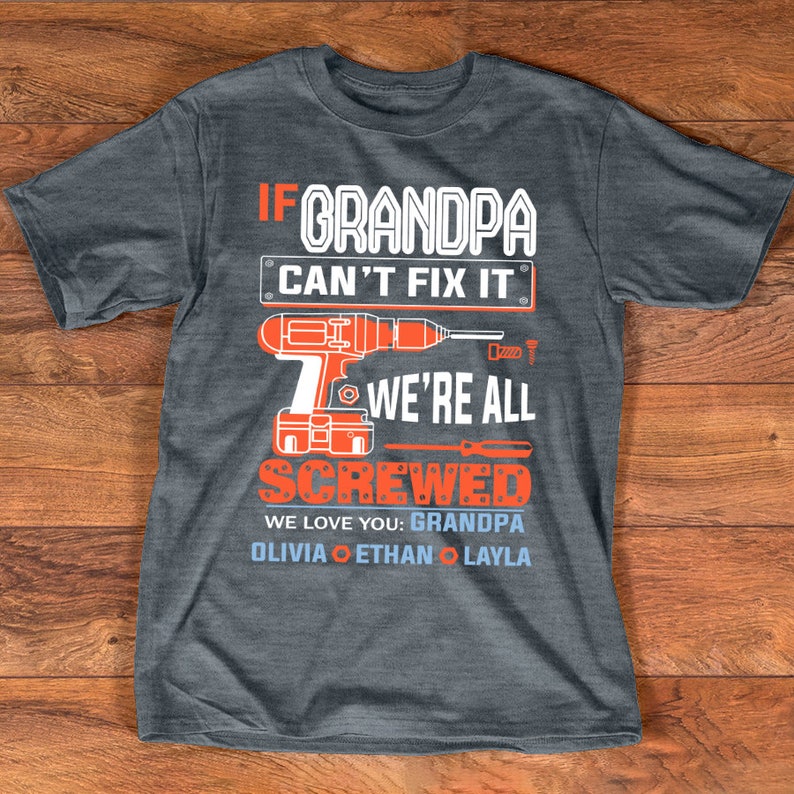 Personalized Grandpa Shirt Granddaddy Tshirt with kidnames