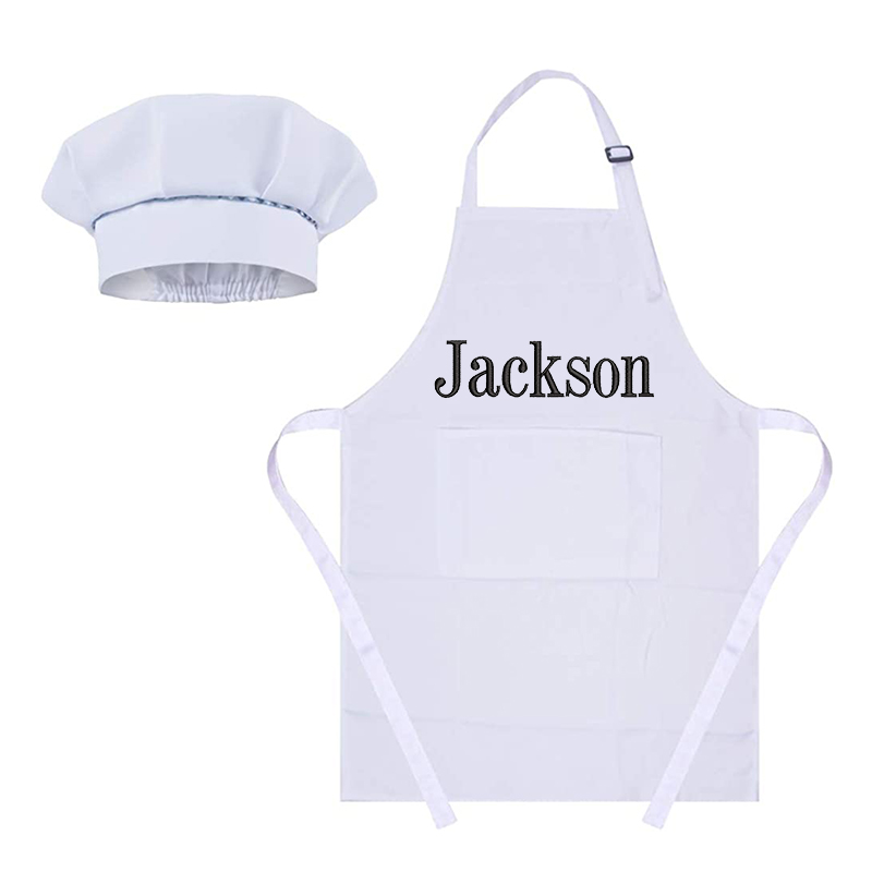 Personalized Embroidery Color Apron and Hat Set for Kid | Apron06