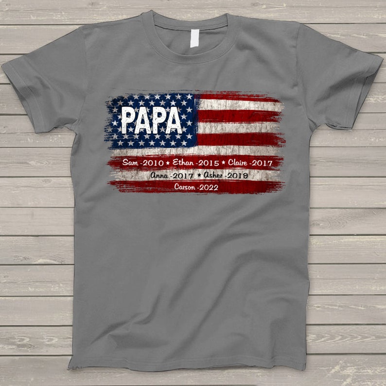 Personalized Papa Shirt, Shirt for Papa,