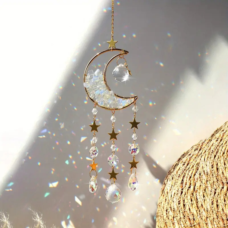 Crystal Moon Star Suncatcher