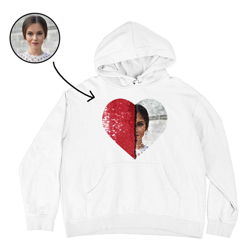 Custom Flip Sequin Shirt/Hoodie (Heart)