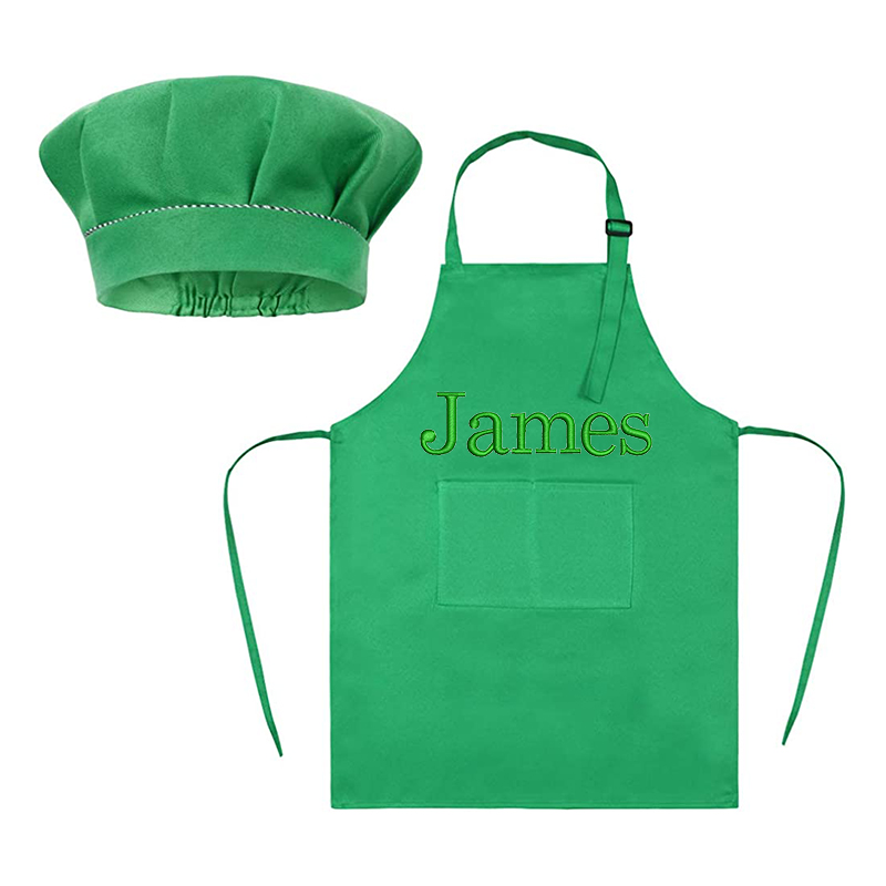 Personalized Embroidery Color Apron and Hat Set for Kid | Apron06