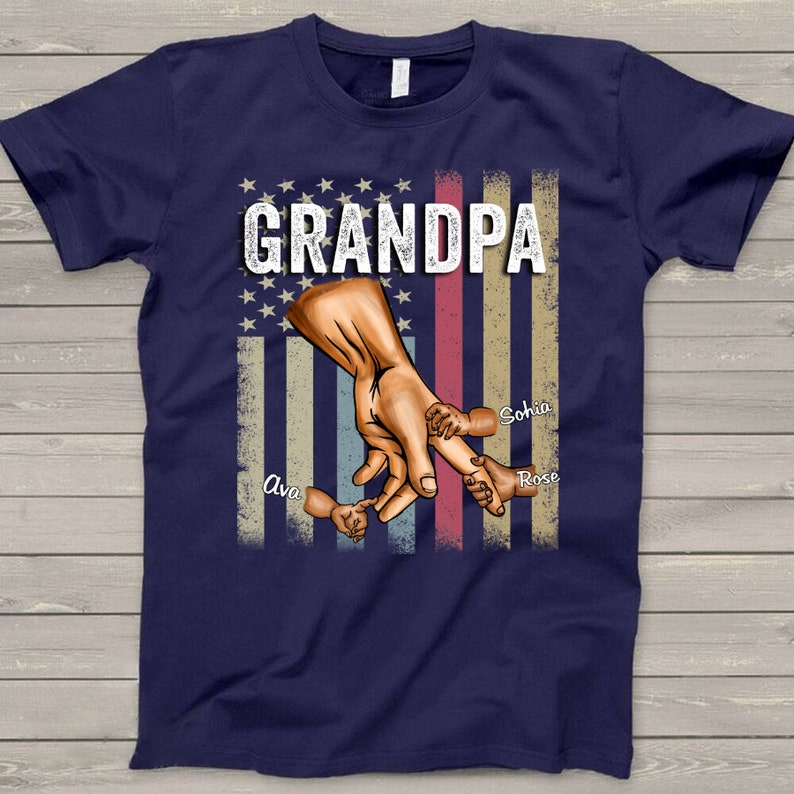 Personalized Grandpa Shirt, Papa and Grandkids Shirt