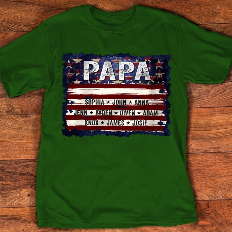 Personalized Papa Shirt, Father Day Shirt from Kid