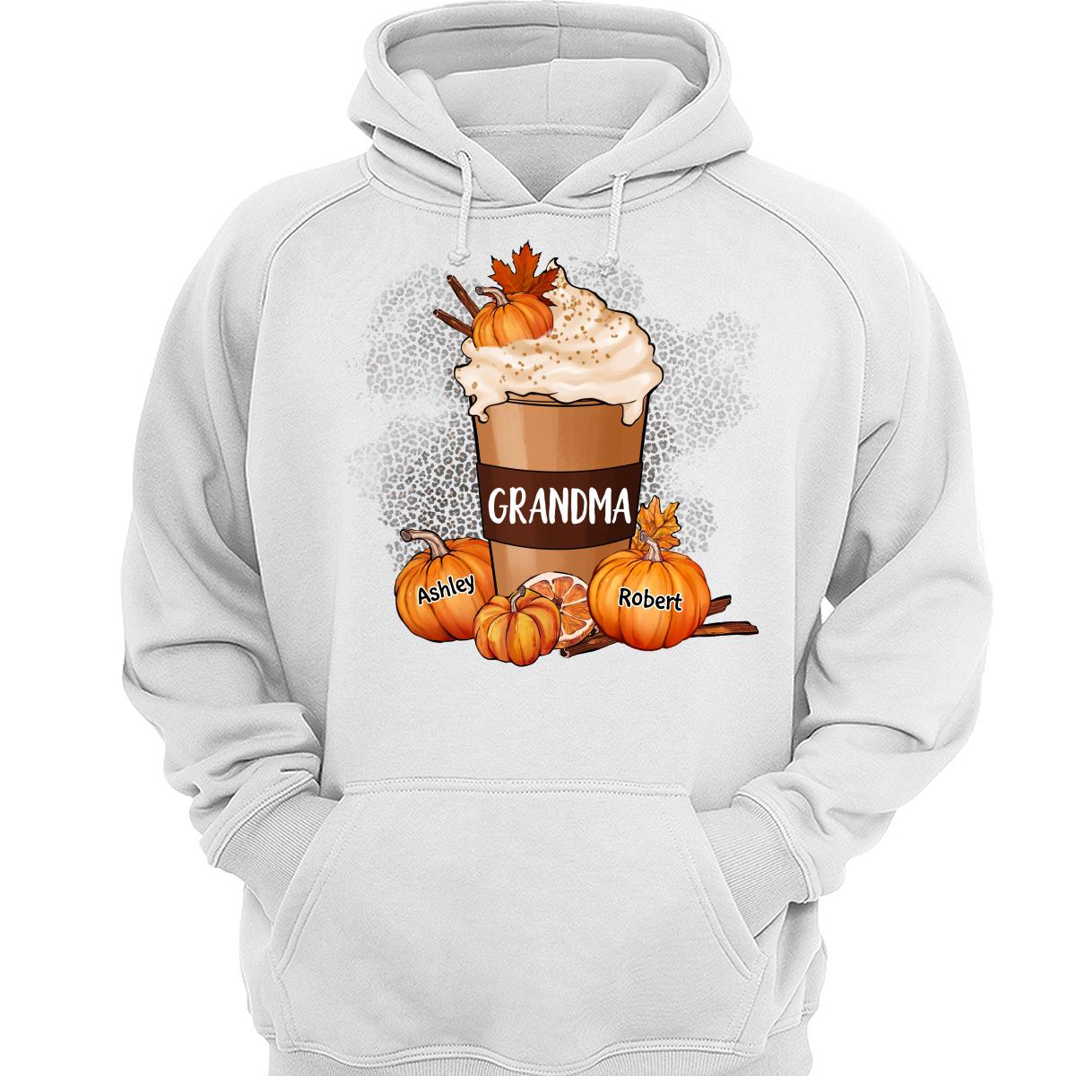 Grandma Mom Pumpkin Spice Latte Personalized Shirt