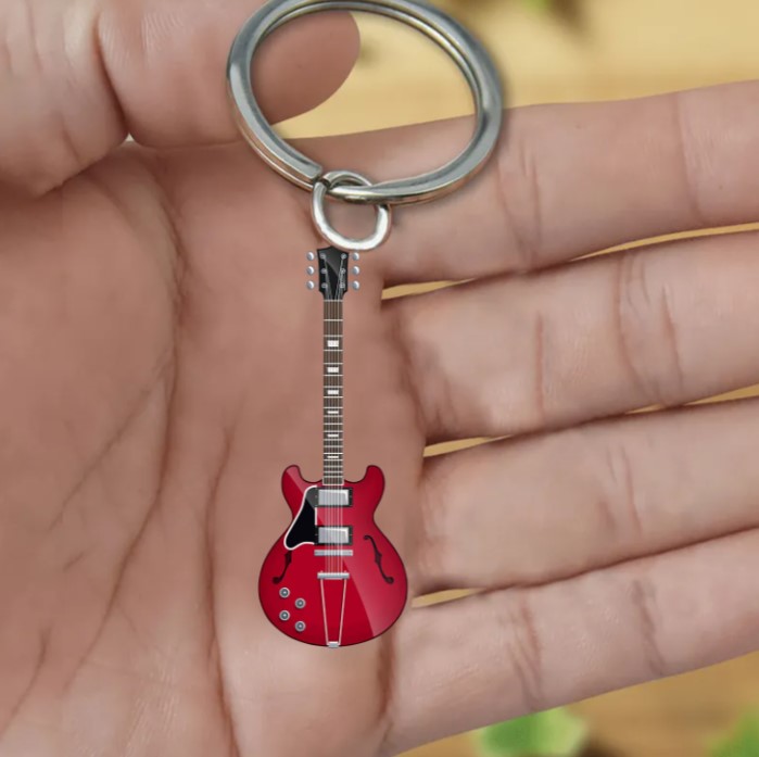 Personalized Guitar Acrylic Keychain-Great Gift Idea For Guitar Lover