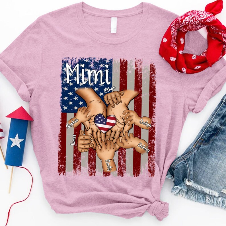 Personalized Grandma Shirt, Custom Mimi Shirt with grandchild names