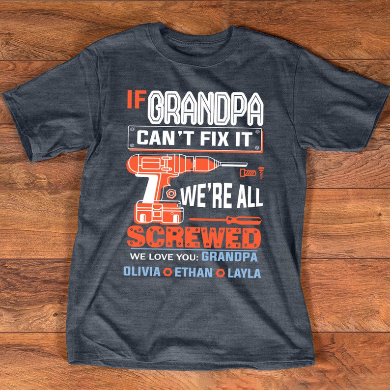 Personalized Grandpa Shirt Granddaddy Tshirt with kidnames