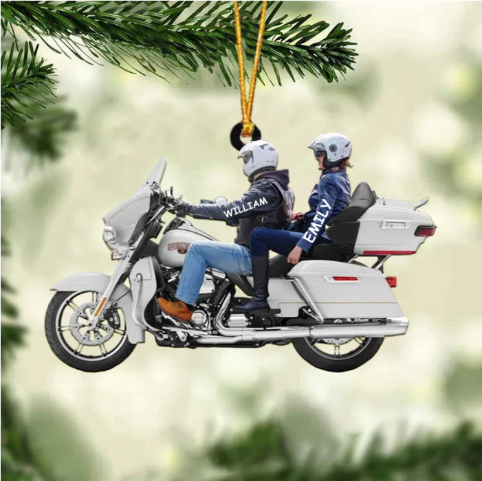 Personalized Biker Couple Ultra Limited Motorcycle Ornament