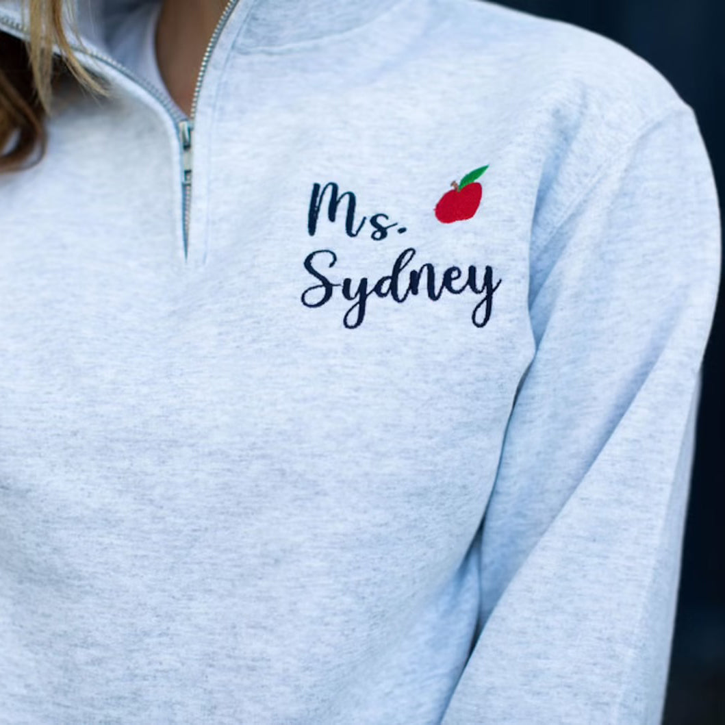 NEW | Personalized Teacher Quarter Zip Sweatshirt
